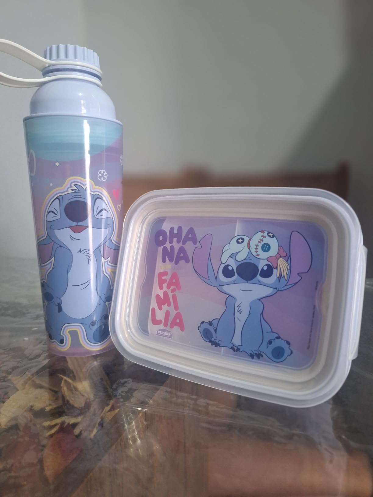 Kit Infantil Marmita Hermética com Travas Garrafa Lancheira Stitch Disney na Amazon