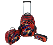 Kit Infantil Mochila 3 Peças: Lancheria + Estojo + Mochila Com rodas – Truck Speed Car – by Santino na Amazon