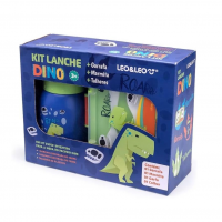 Kit Lanche Dino Garrafa Plástica 500ml + Marmita 700ml - Caixa C/ 1 Kit Leoeleo na Amazon