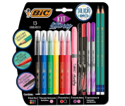 Kit Lettering BIC, c/ 6 Brush Pens + 1 Pincel Marcador Pastel Rosa + 2 Intensity Ponta Fina + 2 Intensiy Ponta Média + 2 Lápis Pretos – Multicor na Amazon