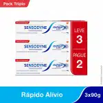 Kit: Leve 3 Pague 2 – Sensodyne Rápido Alívio Creme Dental para Dentes Sensíveis na Amazon