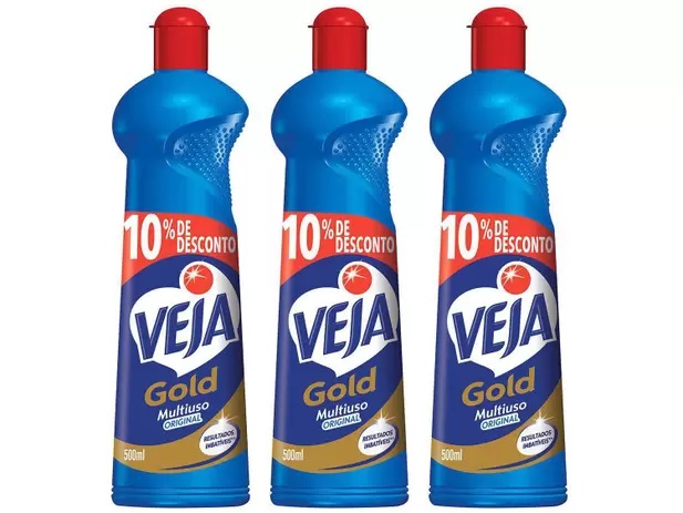 Kit Limpador Multiuso Veja Gold Original – 3 Unidades 500ml Cada na Magazine Luiza
