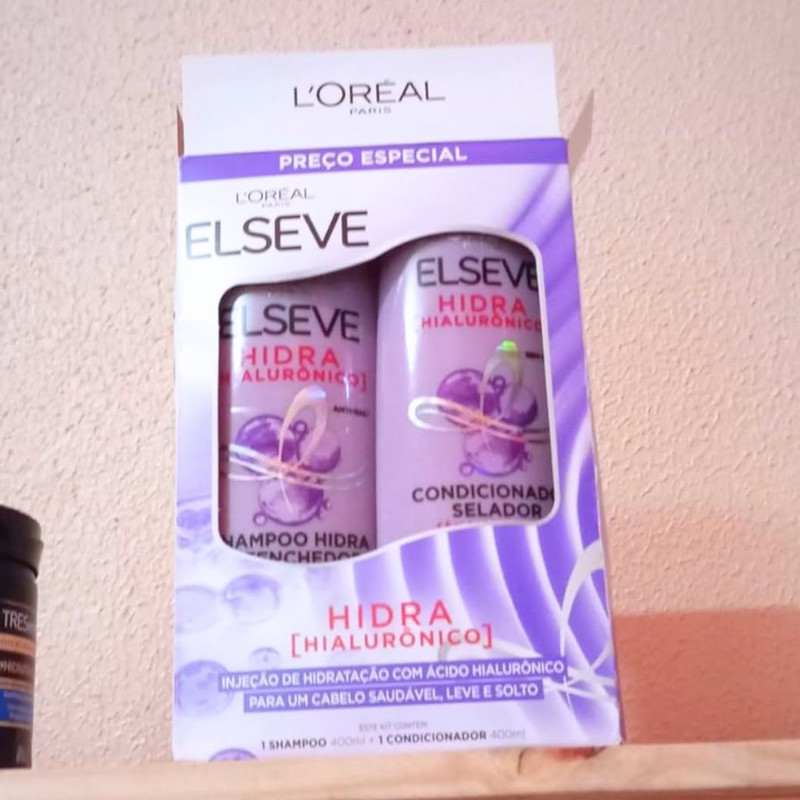 Kit L’Oréal Paris Elseve Shampoo 400ml + Condicionador 400ml Elseve Hidra Hialurônico na Amazon