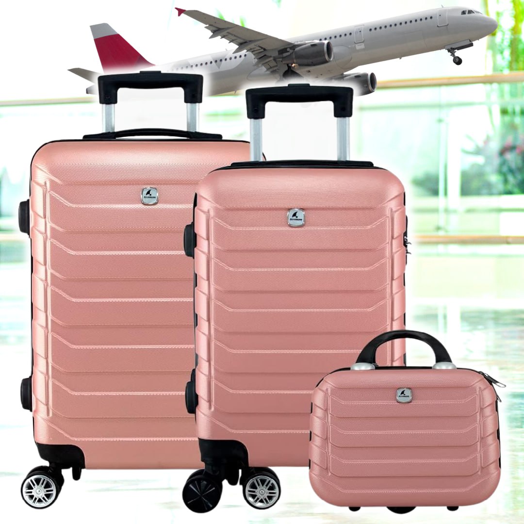 Kit Mala Bordo Viagem Frasqueira Bagagem de Mão ANAC Regulamentada ABS Rígido Roda 360º (2 cores) na Amazon