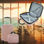 Kit Mala de Bordo mais Frasqueira Rígida ABS – Gladiador A7 (Rose Gold) na Amazon