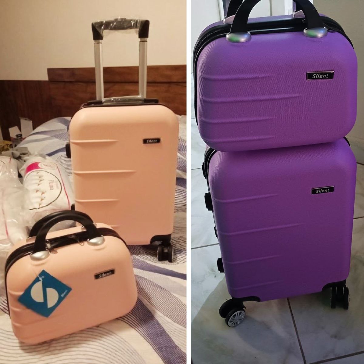 Kit Mala de Bordo Silent Ipanema + Frasqueira – Padrão ANAC | Rígida em ABS | 4 Rodas Duplas 360° | Cadeado Numérico Integrado | Leve e Resistente na Amazon