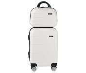 Kit Mala de Bordo Silent Ipanema + Frasqueira – Padrão ANAC | Rígida em ABS | 4 Rodas Duplas 360° | Cadeado Numérico Integrado | Leve e Resistente (Branco) na Amazon