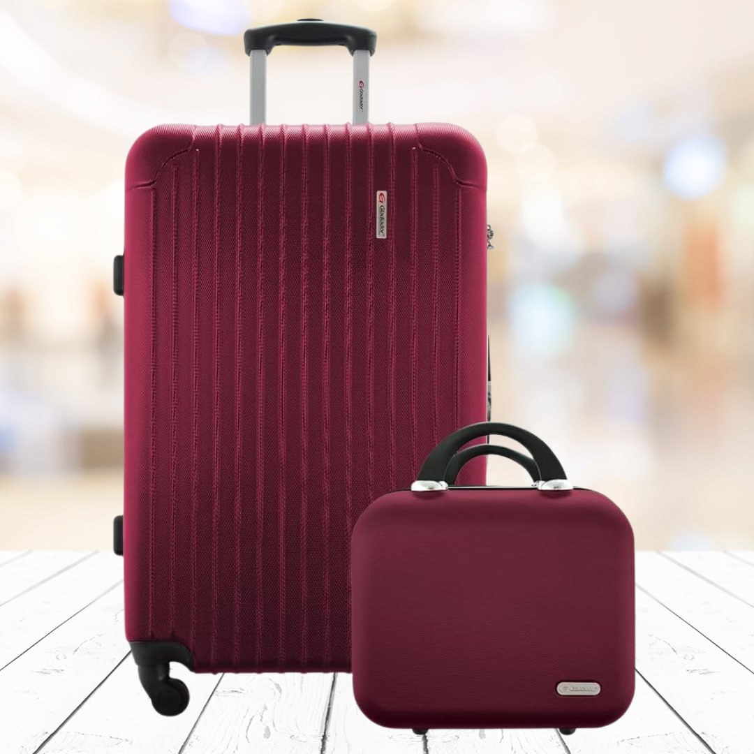 Kit Mala Rígida 360° com TSA mais Frasqueira – Gladiador A2G (Cereja) na Amazon
