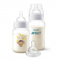 Kit Mamadeiras Anti-colic 260ml Macaco E 330ml + Bico T4 6m+ na Amazon