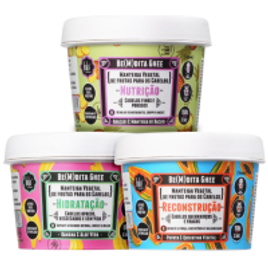 Kit Máscara de Tratamento Lola Cosmetics Cronograma Capilar Be(M)dita Ghee 100g (3 Produtos) na Beleza na Web