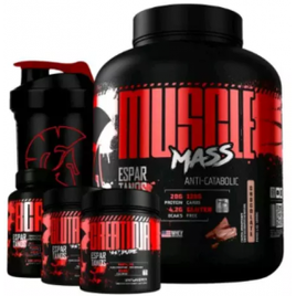 Kit Mass Hipercalórico + Bcaa + Creatina + Glutamina + Shaker na Shopee