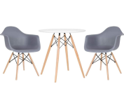 Kit Mesa Eames 70 cm branco + 2 cadeiras Eiffel Daw com braços na Amazon