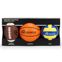 Kit Mini Bolas Esportivas Adams Com 3 Unidades – Basquete, Futebol Americano E Vôlei na Centauro