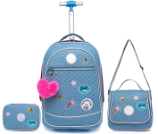 Kit Mochila de Rodinha com Lancheira Térmica e Estojo Organizador na Amazon