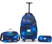 Kit Mochila de Rodinhas Infantil + Estojo Duplo + Lancheira na Amazon