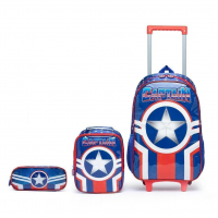Kit Mochila Escolar Infantil Lancheira Térmica Estojo Menino - Azul - Marketplace na Netshoes