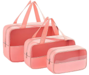 Kit Necessaire Transparente 3 em 1 Bolsa de Viagem para Maquiagem e Higiene Pessoal na Amazon