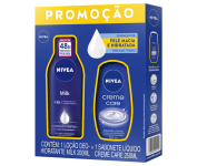 Kit Nivea Loção Hidratante Milk 200ml + Sabonete Líquido Creme Care 250ml na Amazon