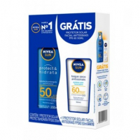 Kit Nivea Sun Protetor Solar FPS 50 200ml + Protetor Solar Facial Antissinais FPS 60 50ml na Drogasil