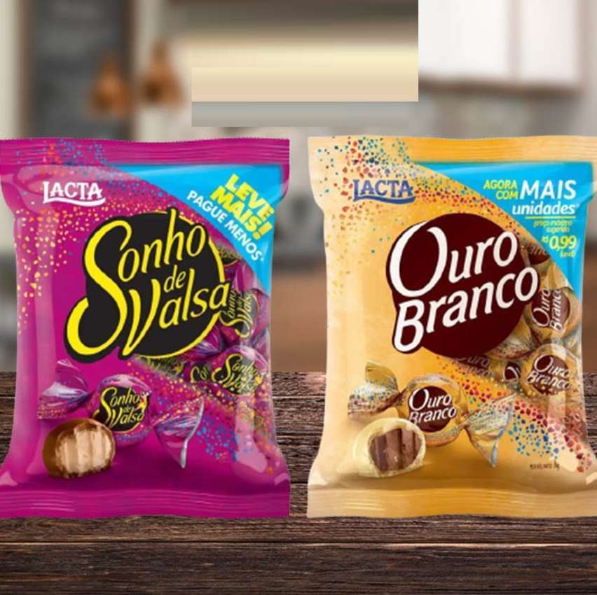 Kit Pacote de Bombom Chocolate Sonho de Valsa – 1kg Lacta + Pacote de Bombom Ouro Branco 1kg na Magazine Luiza