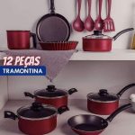 Kit para Cozinhar 12 Peças Turim Vermelho Tramontina na Amazon
