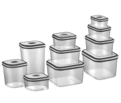 Kit Potes de Plástico Hermético, 10 unidades, Electrolux na Amazon