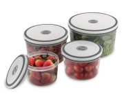 Kit Potes de Plástico Hermético, Redondo, 4 unidades, Electrolux na Amazon