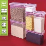 Kit Potes de Plástico para Mantimentos Herméticos com Travas, 05 unidades, Plasútil na Amazon
