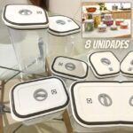 Kit Potes Herméticos de Plástico Electrolux – Cinza 8 unidades na Amazon