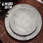 Kit Prato Raso Tramontina Arbo em Porcelana Decorada 25 cm 6 Peças na Amazon