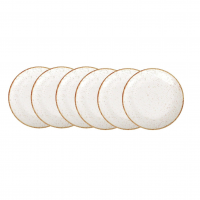 Kit Prato Raso Tramontina Rústico Marrom Em Porcelana Decorada 28 Cm 06 Peças na Amazon