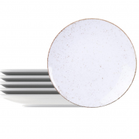 Kit Prato Sobremesa Tramontina Rústico Marrom Em Porcelana Decorada 21 Cm 6 Pçs na Amazon