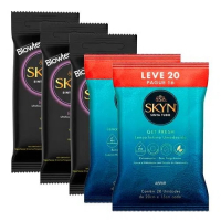 Kit Preservativo Blowtex Skyn Elite 3 Pacotes + Lenço Íntimo Umedecido Skyn Get Fresh 2 Pacotes na Drogaria São Paulo