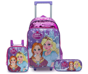 Kit Princesas Mochila de Rodinha + Lancheira Térmica + Estojo Duplo Spector Escolar na Amazon