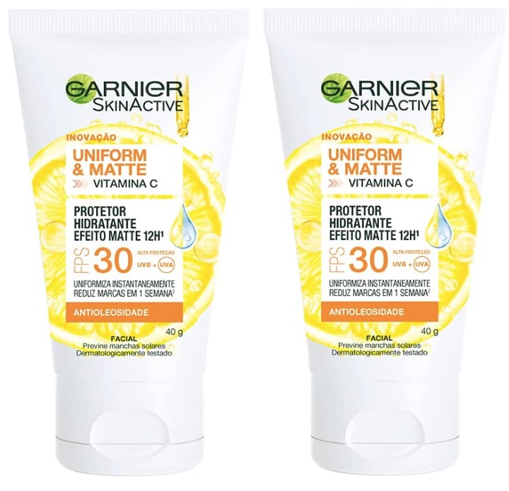 Kit Protetor Hidratante Facial Garnier U&M Vitamina C FPS30 40g na Amazon
