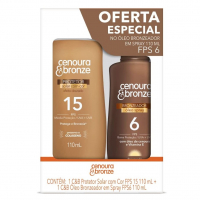 Kit Protetor Solar Cenoura E Bronze Corpo Com Cor FPS 15 110ml + Óleo Bronzeador na Amazon