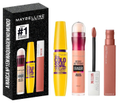 Kit Queridinhos Maybelline NY Batom Líquido Matte ink 65 Seductress + Máscara de Cílios Colossal Lavável + Corretivo Eraser 100 Ivory na Amazon