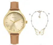 Kit: Relógio Feminino Analógico com Pulseira e Brincos – Condor na Casas Bahia