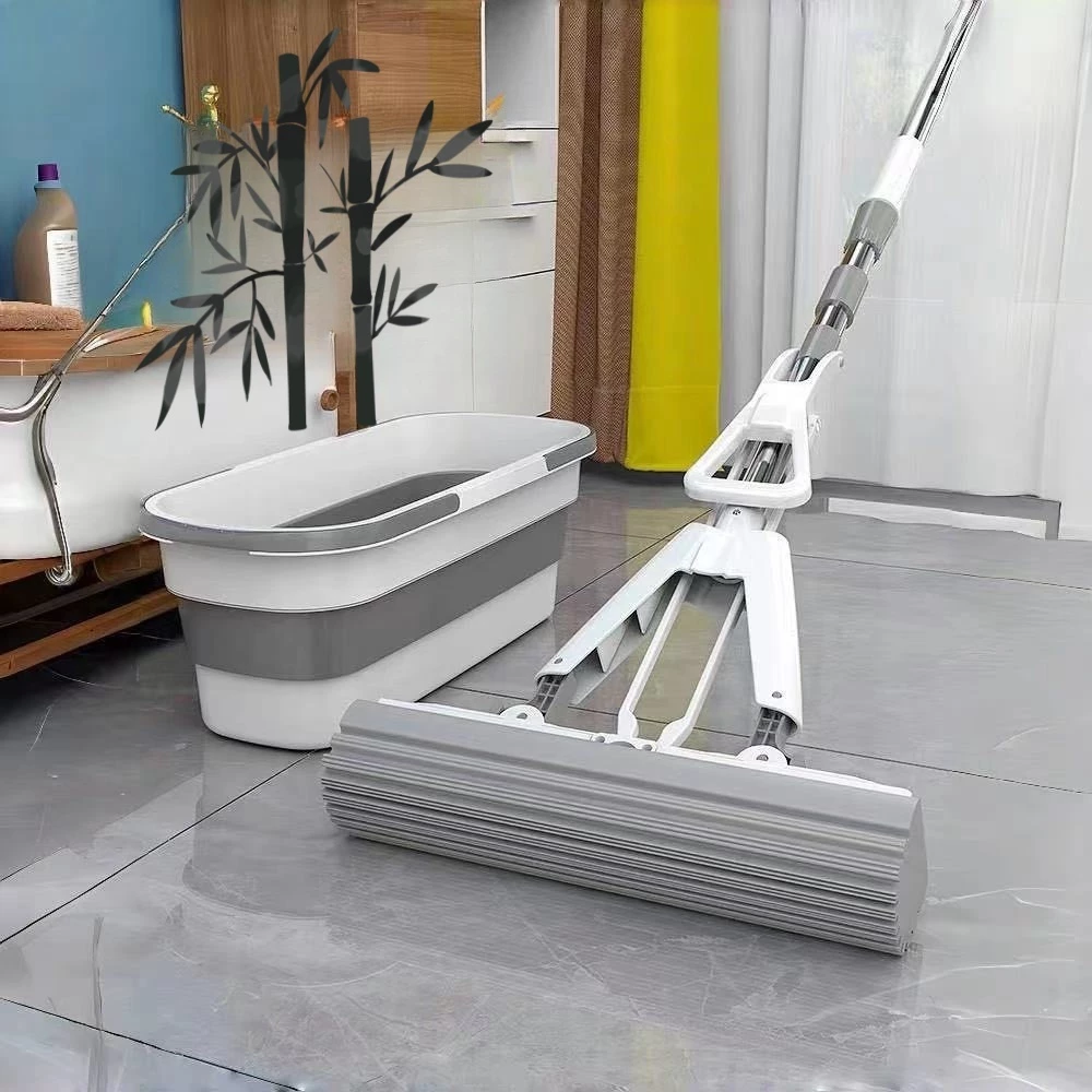 KIT Rodo Mop Retrátil Fácil Geral Top Lava E Seca Esfregao Mopi Limpeza + Balde dobrável –KODI-06061 na Shopee