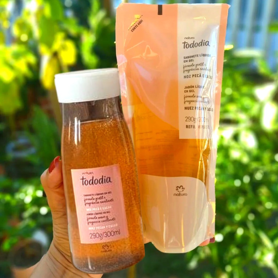 Kit Sabonete Líquido em Gel para o Corpo Tododia Tâmara e Canela com Refil na Natura