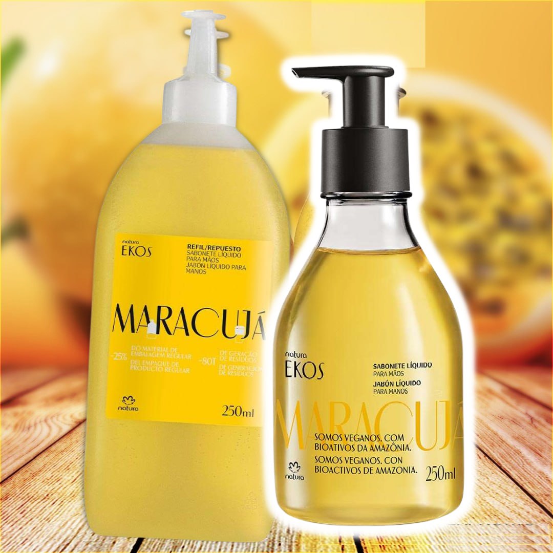 Kit Sabonete Líquido para Mãos Ekos Maracujá com Refil na Natura