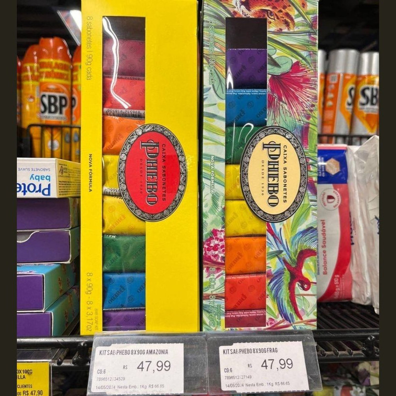 Kit Sabonete, PHEBO, Amarelo, 720g na Amazon