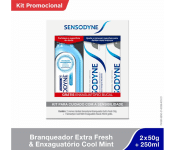 Kit Sensodyne Branqueador Extra Fresh – 2 Cremes Dentais + Enxaguatório Bucal para Dentes Sensíveis na Amazon