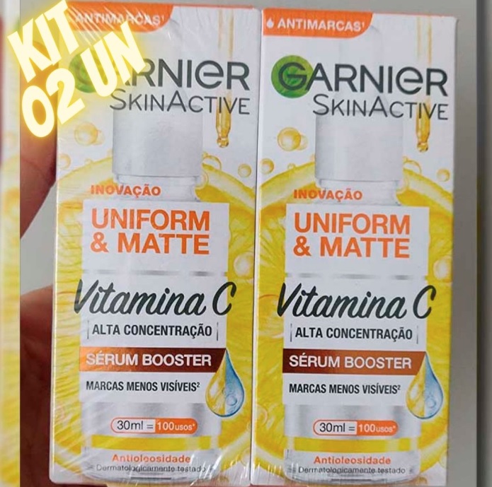 Kit Sérum Facial Antimarcas Garnier Uniform & Matte Vitamina C, 30ml na Amazon