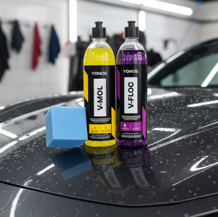 Kit Shampoo Automotivo Sujeira Pesada V-floc 500 ml V-mol 500 ml Vonixx na Amazon