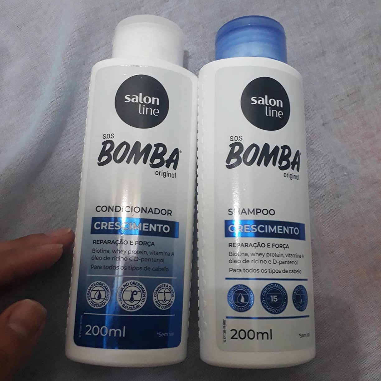 Kit Shampoo + Condicionador 200Ml Sos Bomba Original, Salon Line na Amazon