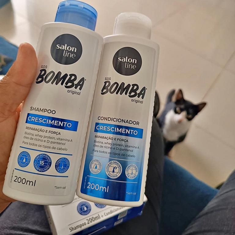 Kit Shampoo + Condicionador 200Ml Sos Bomba Original, Salon Line na Amazon