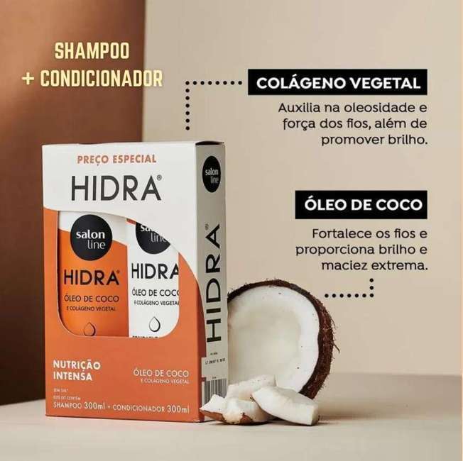 Kit Shampoo e Condicionador Hidra Coco, 300ml, Salon Line, Salon Line, 300ml na Amazon