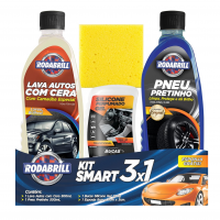 Kit Smart Rodabrill - Lava Autos Com Cera, Pneu Pretinho, Silicone Gel Tradicional na Amazon