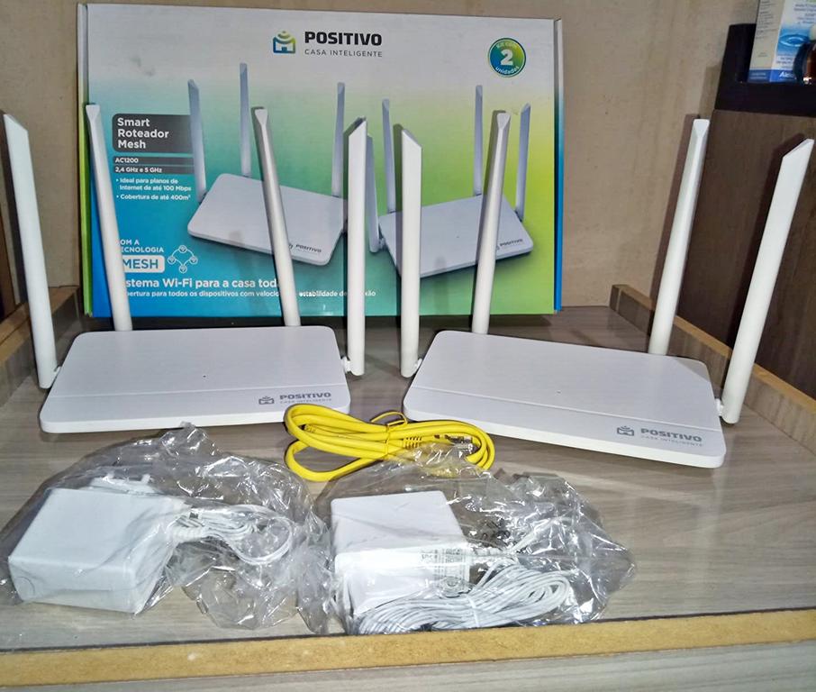 Kit Smart Roteador Mesh Wi-Fi Giga Positivo Casa Inteligente, Cobertura de Até 400 m², Beamforming, Suporta até 128 Dispositivos, Sem Pontos Cegos, Bivolt na Amazon